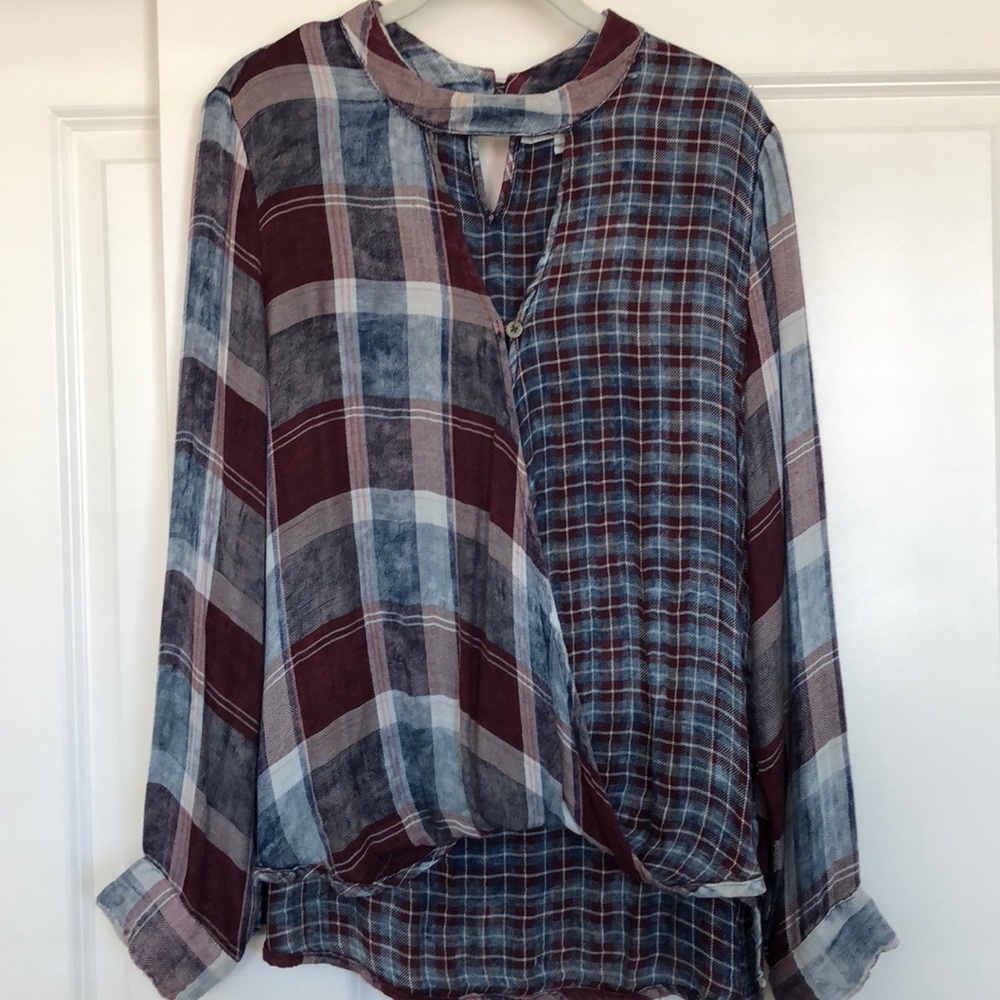 Boutique vintage flannel with key hole